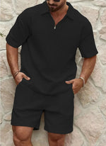 Tweedelige zomer set met polo en korte broek Heren