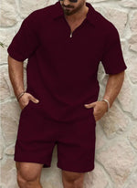 Tweedelige zomer set met polo en korte broek Heren