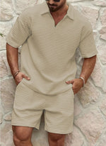 Tweedelige zomer set met polo en korte broek Heren