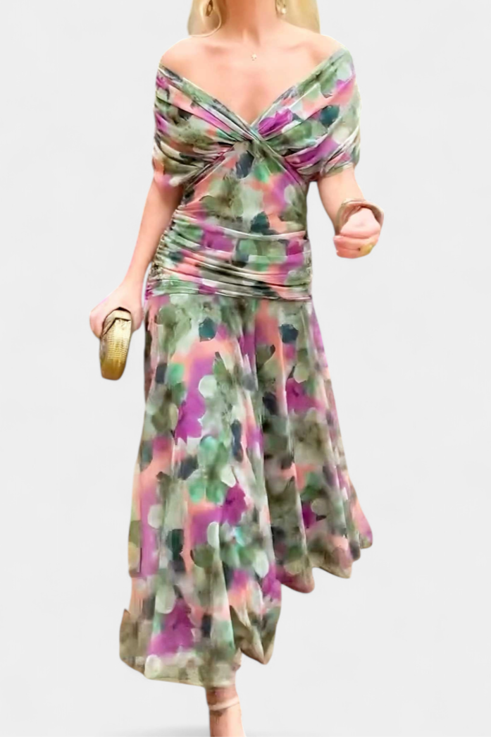 Elegante maxi jurk met plooien Dames