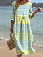 Geruite maxi jurk dames