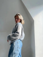 Mohair Trui Dames Oversized met Ronde Hals
