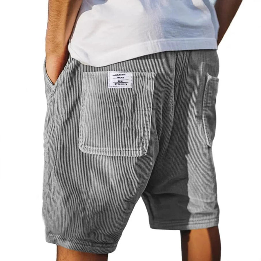 Zomer corduroy korte broek elastische taille Heren