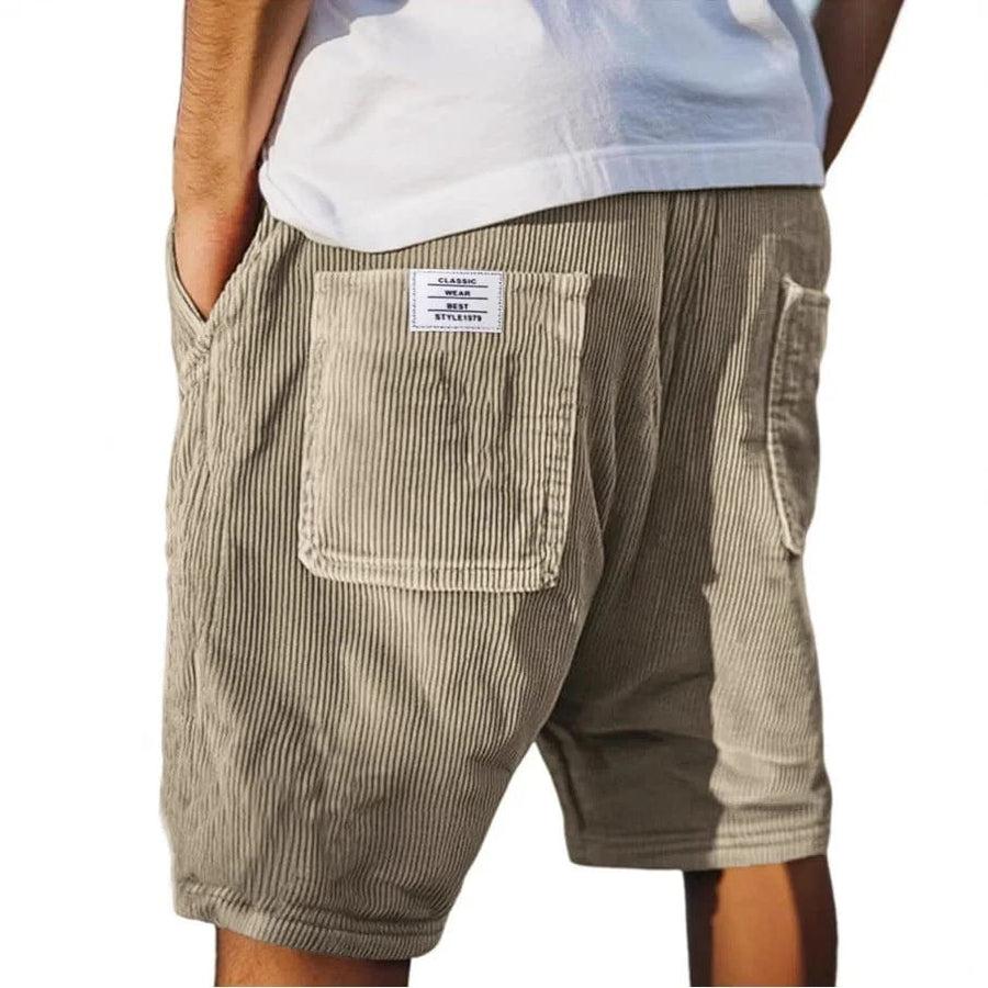 Zomer corduroy korte broek elastische taille Heren