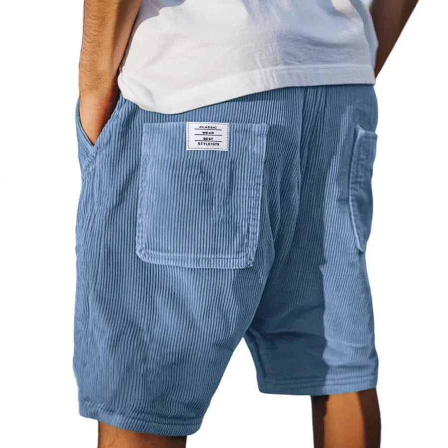 Zomer corduroy korte broek elastische taille Heren