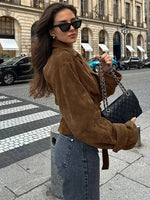 Dames Jas Suede met Riem