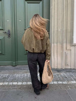 Bomberjack Dames Suede Jas met Geribbelde Boorden