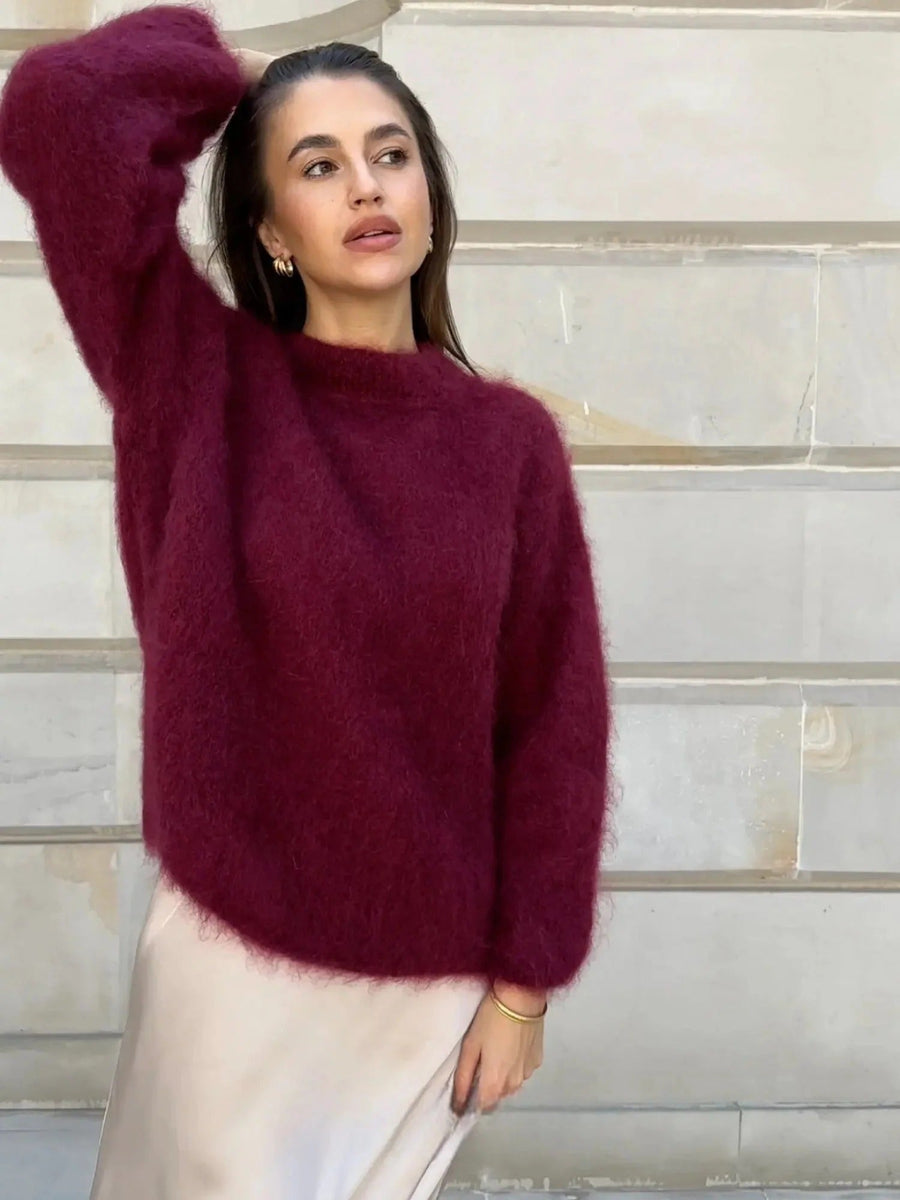 Mohair Trui Dames Oversized met Ronde Hals