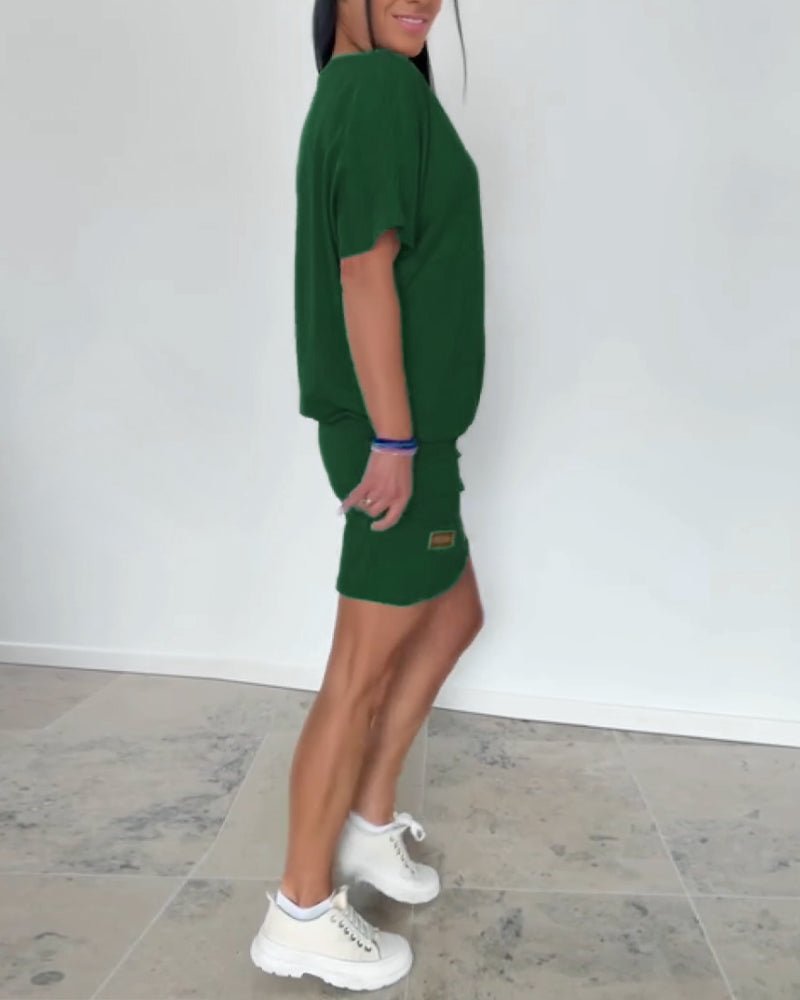 Losvallende stretch Mini jurk Dames
