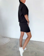 Losvallende stretch Mini jurk Dames