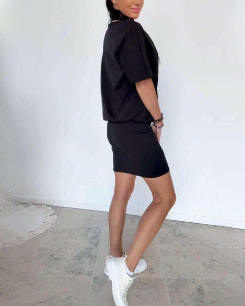 Losvallende stretch Mini jurk Dames