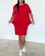 Losvallende stretch Mini jurk Dames
