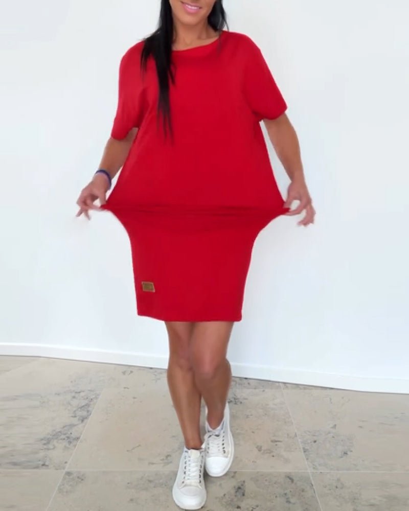 Losvallende stretch Mini jurk Dames