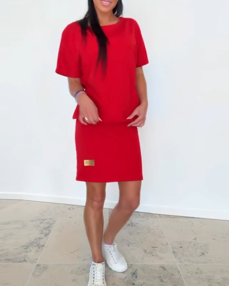 Losvallende stretch Mini jurk Dames