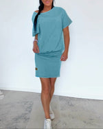 Losvallende stretch Mini jurk Dames
