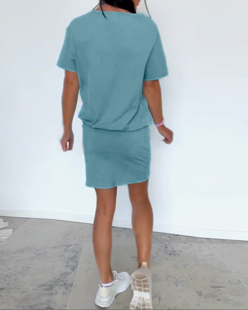 Losvallende stretch Mini jurk Dames