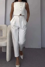 Zomer set met mouwloze top en broek Dames