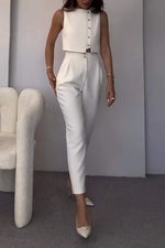 Zomer set met mouwloze top en broek Dames