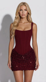 Mini jurk met korset en vetersluiting Dames