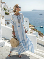 Lange Kaftan Jurk Dames Losvallend Zomer