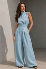 Mouwloze jumpsuit met wijde pijpen Dames