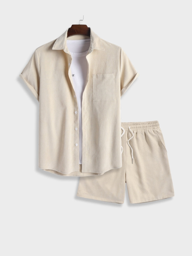 Tweedelige zomer set met korte broek Heren