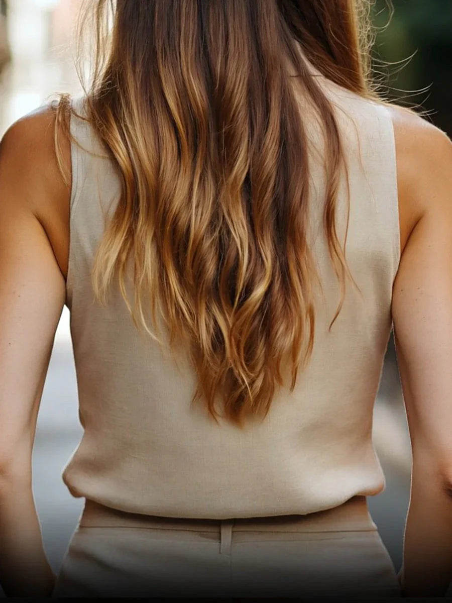 Linnen blouse zonder mouwen Dames