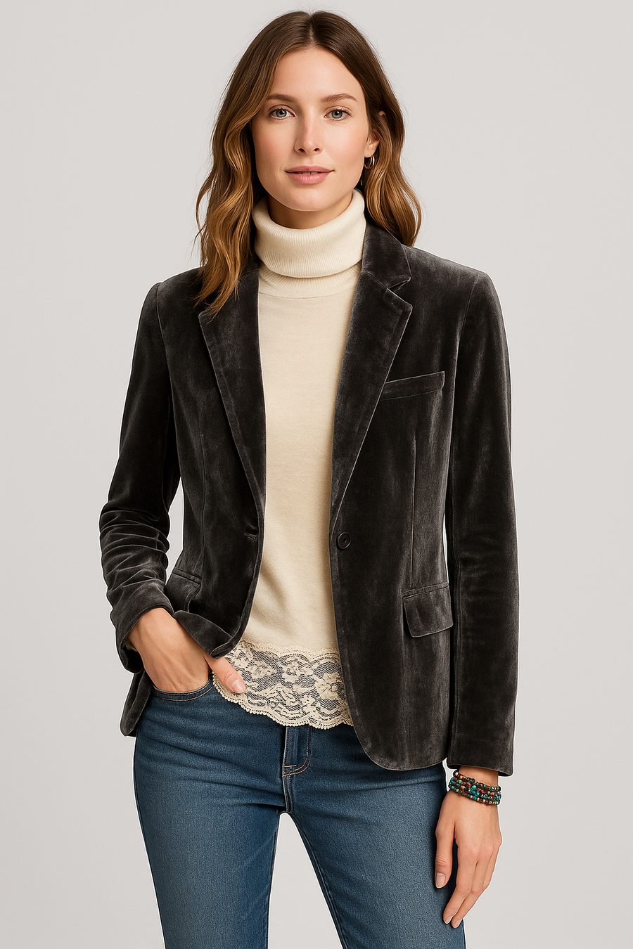Dames Blazer Getailleerd met Reverskraag