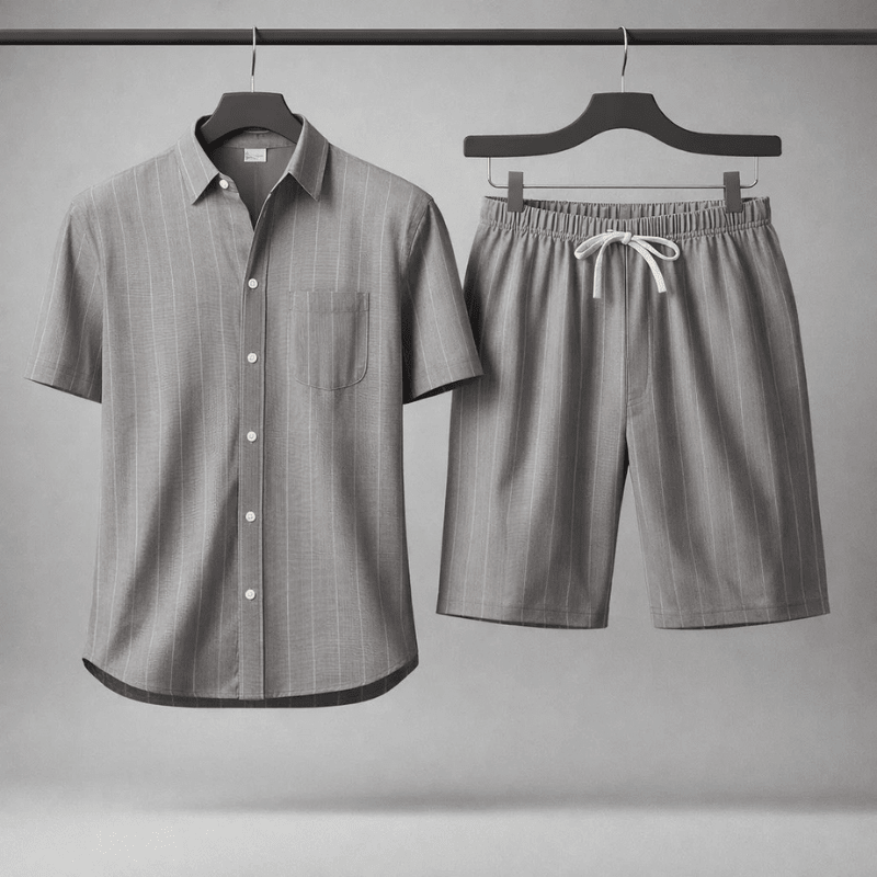 Tweedelige zomer set met shirt en shorts Heren