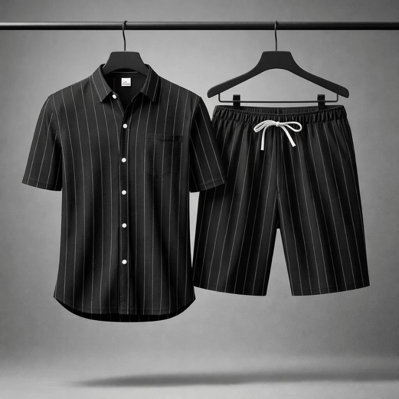 Tweedelige zomer set met shirt en shorts Heren