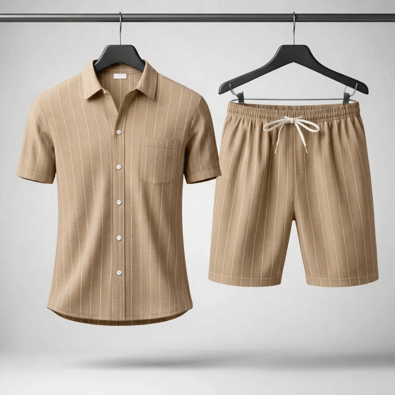 Tweedelige zomer set met shirt en shorts Heren