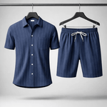 Tweedelige zomer set met shirt en shorts Heren