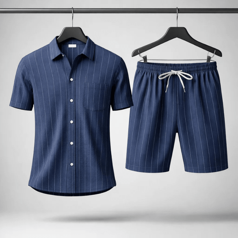 Tweedelige zomer set met shirt en shorts Heren