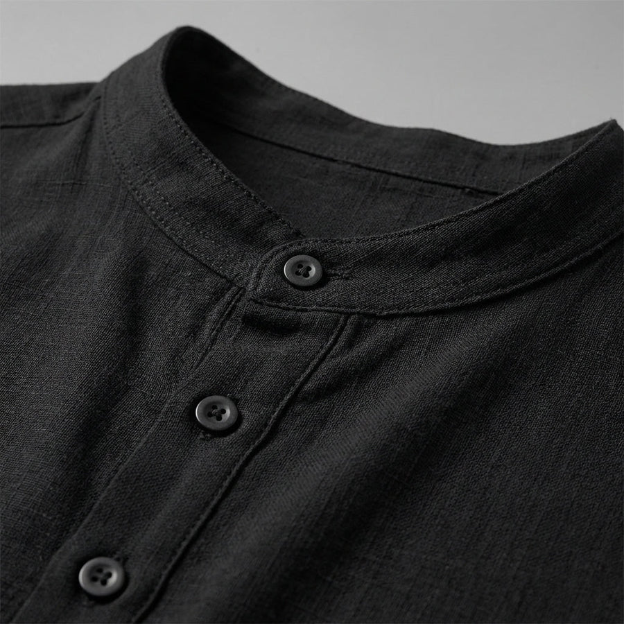 Linnen zomer shirt met knopen Heren