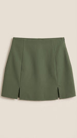 Mini rok met hoge taille en zijsplit Dames