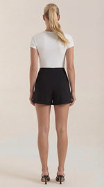 Mini rok met hoge taille en zijsplit Dames