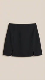 Mini rok met hoge taille en zijsplit Dames