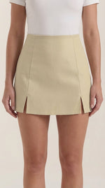 Mini rok met hoge taille en zijsplit Dames