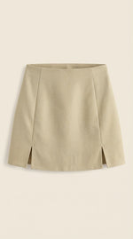 Mini rok met hoge taille en zijsplit Dames