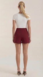 Mini rok met hoge taille en zijsplit Dames