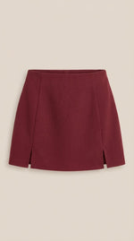 Mini rok met hoge taille en zijsplit Dames