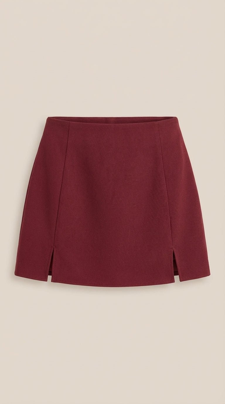 Mini rok met hoge taille en zijsplit Dames