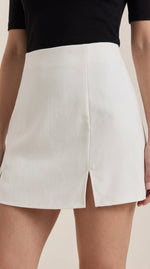 Mini rok met hoge taille en zijsplit Dames