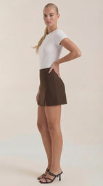 Mini rok met hoge taille en zijsplit Dames
