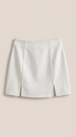 Mini rok met hoge taille en zijsplit Dames