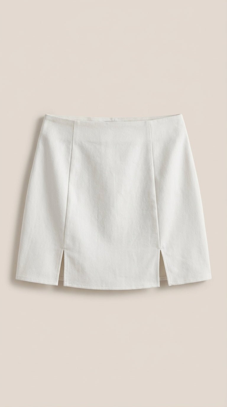Mini rok met hoge taille en zijsplit Dames