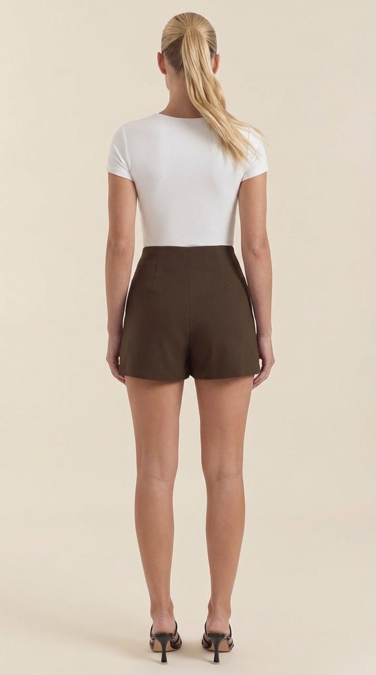 Mini rok met hoge taille en zijsplit Dames