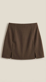 Mini rok met hoge taille en zijsplit Dames