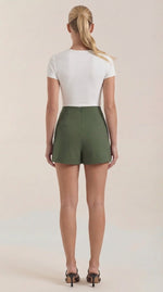 Mini rok met hoge taille en zijsplit Dames