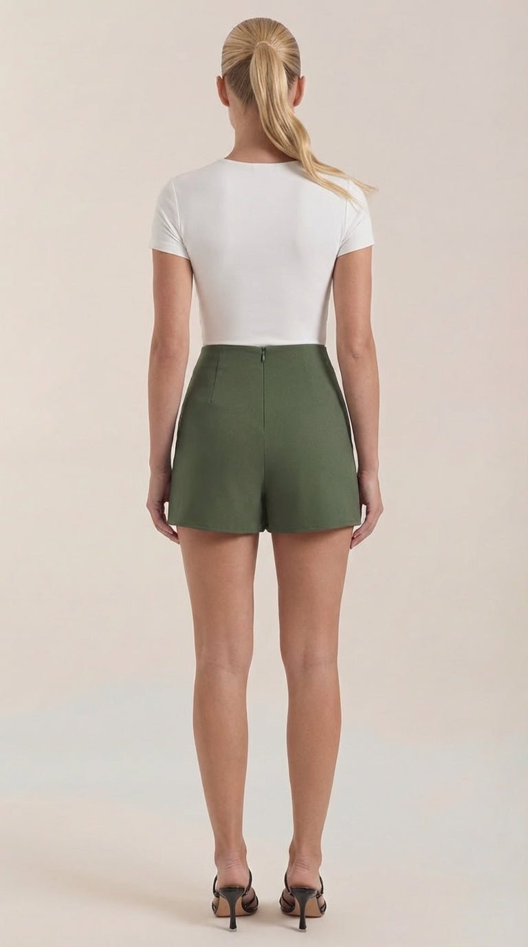 Mini rok met hoge taille en zijsplit Dames